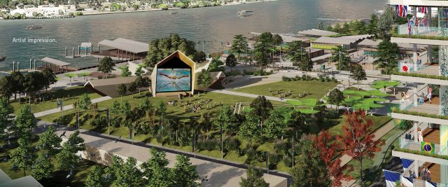 Artistic impression of the Brisbane Olympic and Paralympic Athletes village