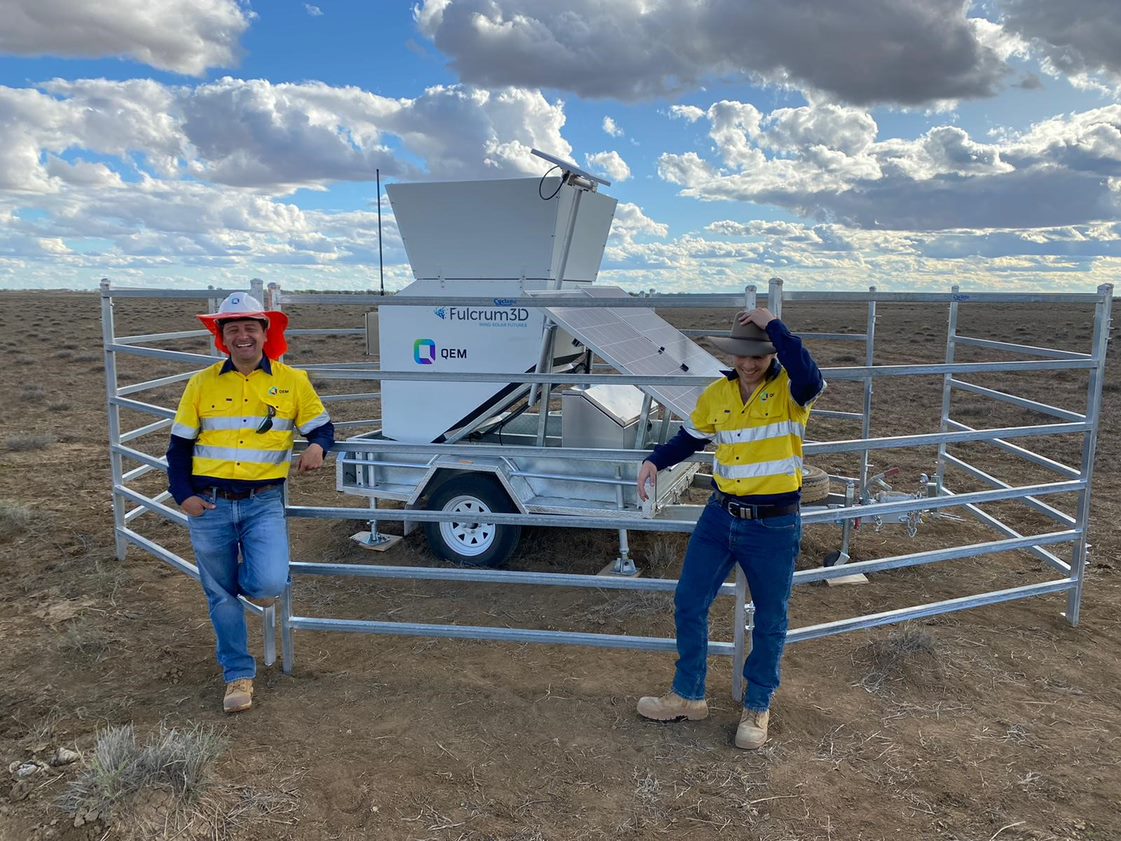 QEM Project Manager, Chris Vizzuett, and QEM Project Coordinator, Lian D’Netto at the installation of the SoDAR and Solar Monitoring equipment.