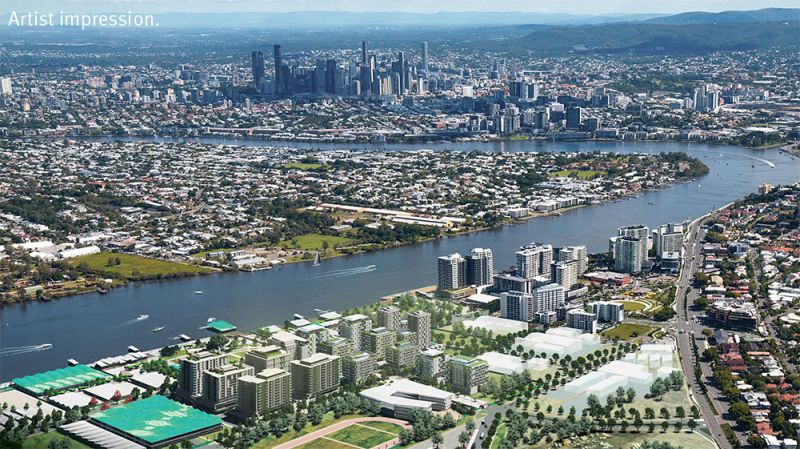 Artistic impression of the Brisbane Olympic and Paralympic Athletes village