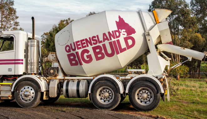 Queensland's Big Build - Cement truck